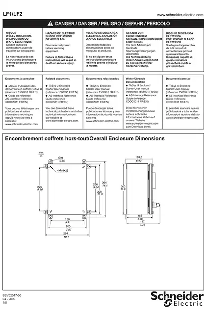 schneider施耐德LF1AU-LF2AU TeSys U enclosed starter - Instruction sheet
